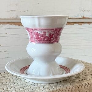 Vintage Heinrich Rüdesheimer Germany Footed Cup & Saucer Set, NEW, Green Marking